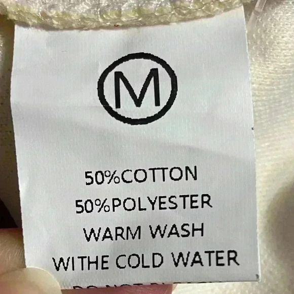 ACED IT Cropped Varsity Jacket M Cream Sporty Letterman Patches Academia NWT - Picture 9 of 10